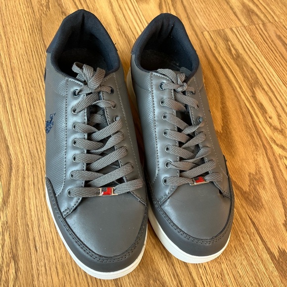 Men’s Polo Assn Sneaker Shoe Gray Blue Navy Size 12 Ralph Lauren Casual - Picture 5 of 12